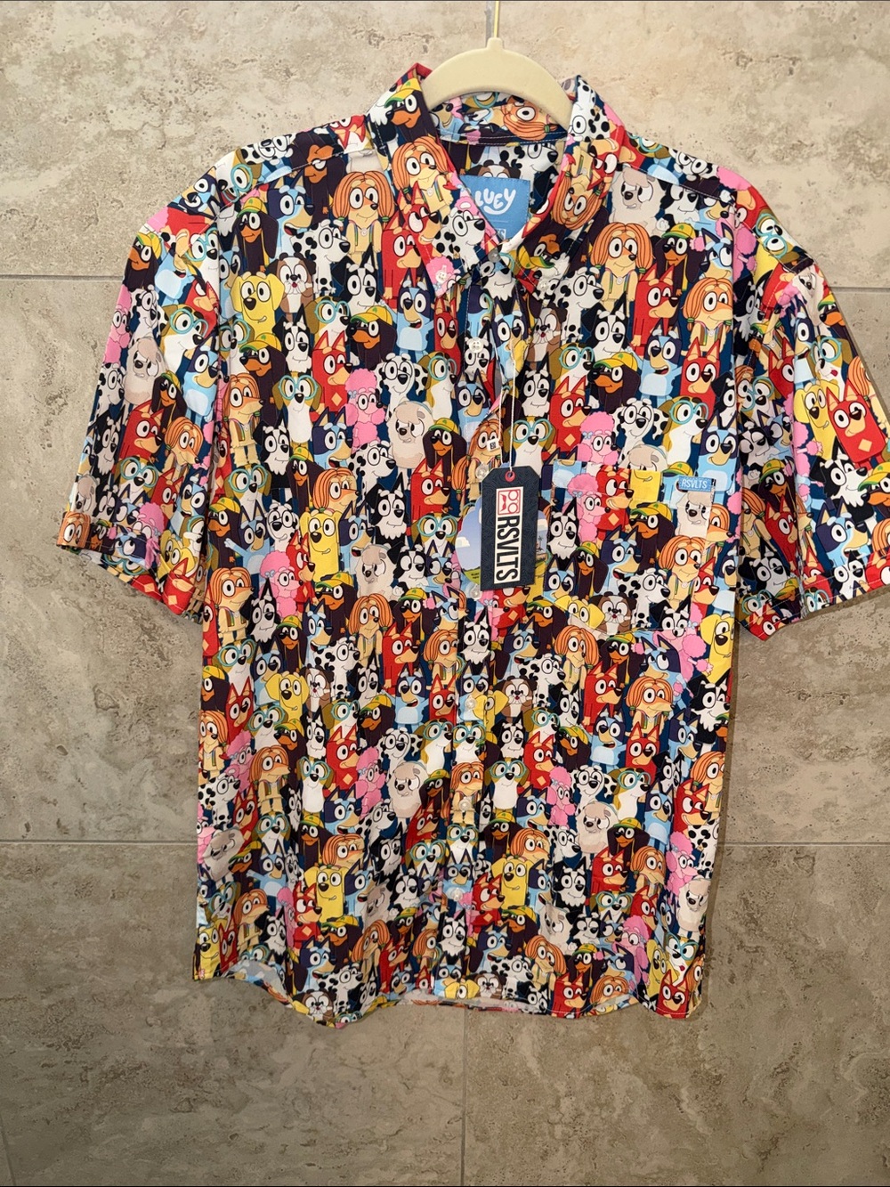 RSVLTS Multicolor Cartoon Print Short Sleeve Button-Down Shirt